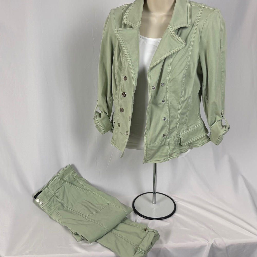 White House Black Market Sage Green Jacket & Pants